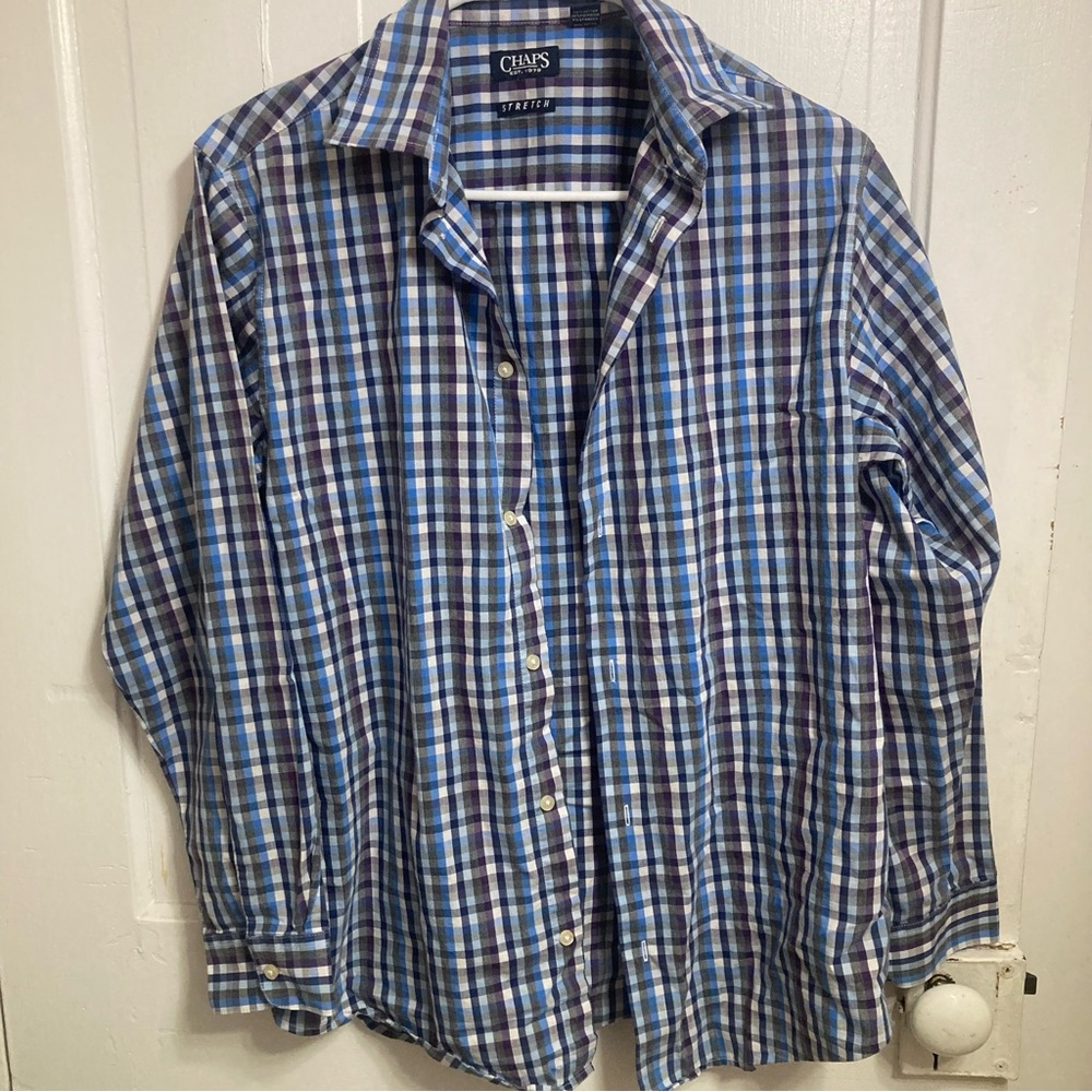Boys Chaps plaid button up shirt size XL